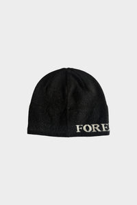 FFUJJI x Foreign Vintage Spiral Beanie Noir Rose Snow - Outdoor trail beanie collaboration back view