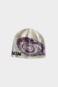 FFUJJI x Foreign Vintage Spiral Beanie Cloud Indigo Onyx - Japanese mountain collab hiking beanie front view