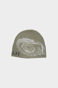 FFUJJI Spiral Beanie in Celadon, Ice and Graphite - Japanese mountain hiking beanie front view