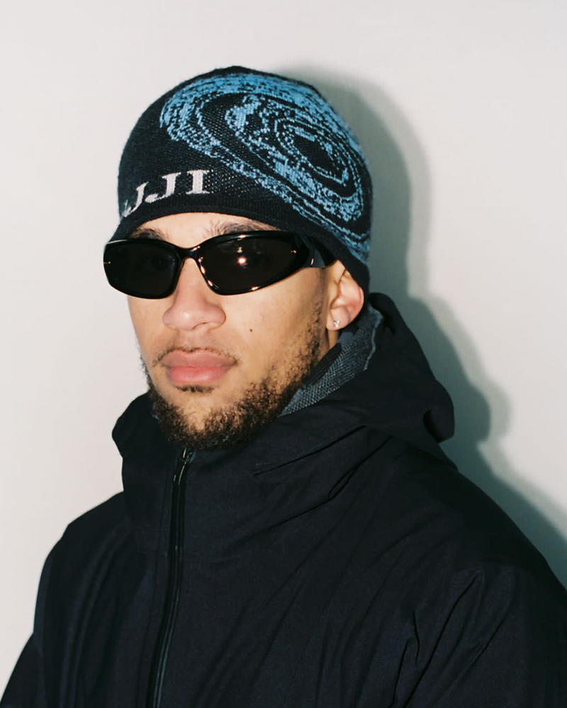FFUJJI Spiral Beanie Noir colourway lookbook - Japanese mountain-inspired outdoor hiking lifestyle