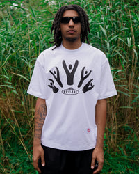 FFUJJI Communal T-Shirt White worn outdoors - Japanese outdoor community apparel for hikers