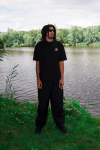 FFUJJI Festival De FFUJJI T-Shirt Black worn outdoors - Japanese mountain culture inspired streetwear